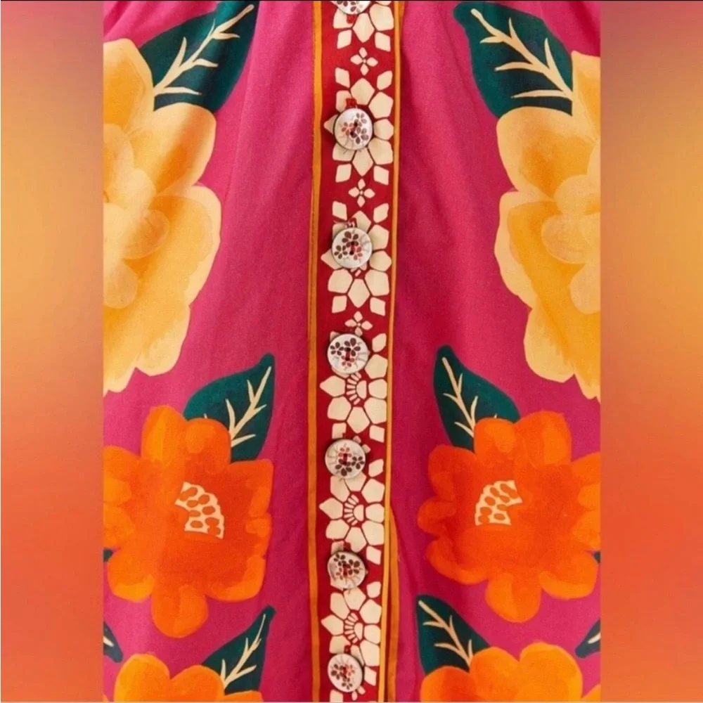 FARM Rio Pink Floral Tie-Shoulder Midi Dress - Picture 2 of 5